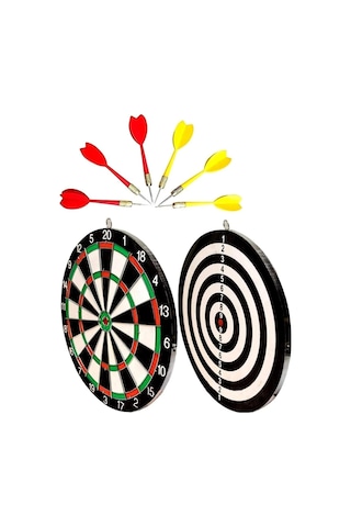 Dart Tahtası Seti 15 İnç Büyük Orta Boy Çift Taraflı Dart Tahtası