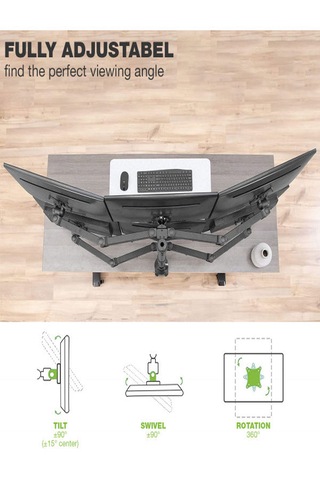 Techly 13"-20" Arası, Kelepçeli 6 Inç Monitör Için Masa Üstü Standı.