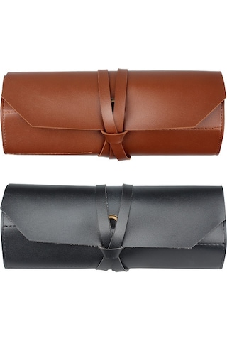 Çok Fonksiyonlu Deri Alet Rulo Çanta Taşınabilir Bakım Ağaç İşleme Elektrikçi Çantası Vida Anahtarı Depolama Donanım Alet Çantası Siyah