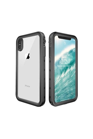Apple Uyumlu iPhone Xs 5.8 Kılıf Zore 1-1 Su Geçirmez Kılıf Siyah