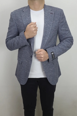 Moda Dmctekstil Erkek Kırçıllı İtalyan Kesim Dar Kalıp Tek Düğme Çift Yırtmaçlı Blazer Ceket Lacivert