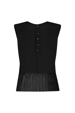 Kadın Inci Düğme Detaylı Peplum Bluz Frn1102 Siyah