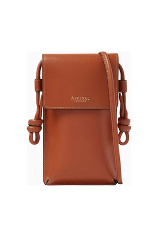Aspinal Of London Ella Phone Pouch, Deri Çanta Omuz Çantası Kahverengi
