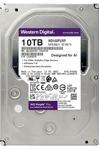 Wd Purple Pro 10tb 7200rpm 512mb -wd102purp Wd Purple Pro 10tb 7200rpm 512mb -wd102purp