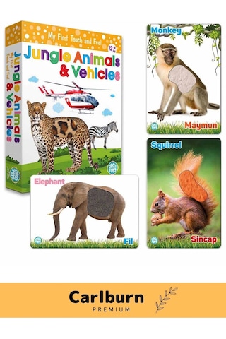 Özel Üretim Görsel Algı Eğlenceli Öğrenme Hisset Orman Hayvanları Ve Araçlar Eğitim Kartları