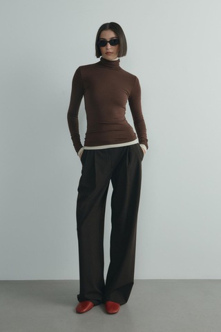 Suud Collection Kahverengi Boğazlı Body