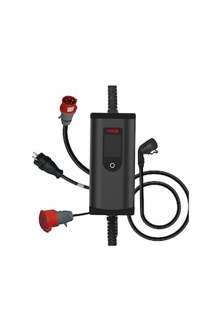Mioji Mio FC22 3.5/22Kw 16/32A 2.4 Lcd Ekran Ip65 Suya Dayanıklı Taşınabilir Elektrikli Araç Şarj Cihazı + Dönüştürücü Fiş