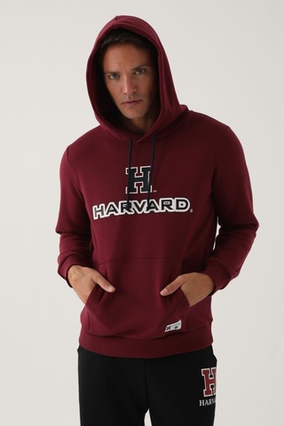 Harvard Koyu Kızıl Kahve Erkek Sweatshirt Bordo