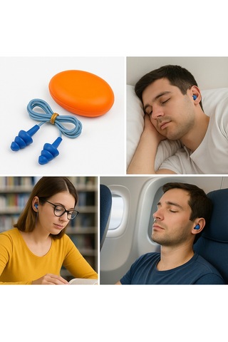 Truly Çam Tipi Kulak Tıkacı Ipli, Su Geçirmez, Yıkanabilir, Silikon, Uyku Ve Yüzme Için 21 Db Gürültü Azaltma