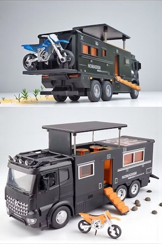 95620 Sesli Ve Işıklı Çek Bırak Motorlu Oyuncak Model Karavan
