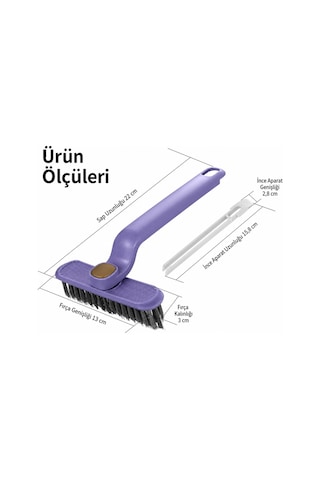 Cımbızlı Döner Başlıklı Dip Köşe Temizlik Fırçası Derz Fayans Lavabo Fırçası 24 Cm