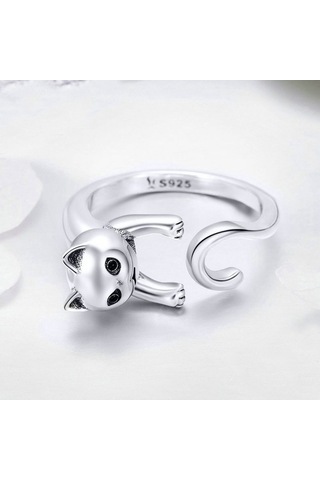 Fastbuy 925 Ayarlı Gümüş Kedisi Zırcon Aksesuarlı Çok Renkli Naive Yüzük Çok Renkli