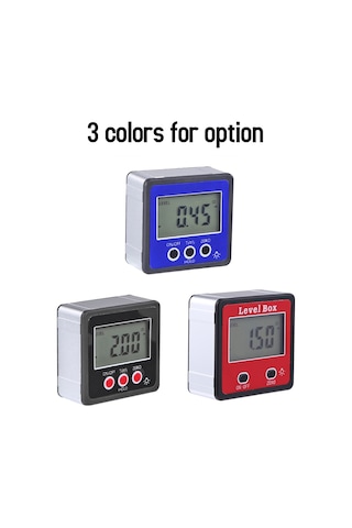 Xindoker Siyah Mini Dijital Eğim Ölçer - 4 90 Aralık, 0.01 Çözünürlük, Ip54 Su Geçirmez, 3 Dairesel Tuş