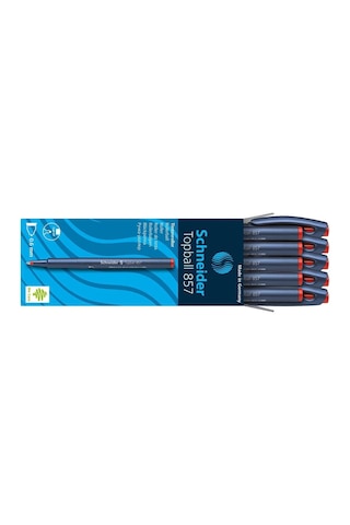 Schneider Topball 857 06 MM Kırmızı Roller Pilot Kalem 10 Lu
