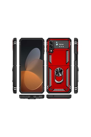 Galaxy Z Flip 4 Uyumlu Zore Vega Kılıf-kırmızı Kirmizi