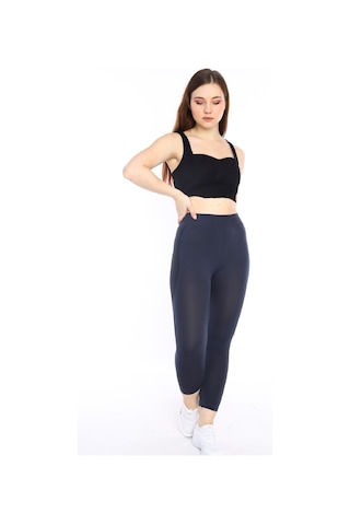 Escetic Kadın Spor Orta Gri Kısa Tayt, Yumuşak Kumaş-4304 - Xs/s