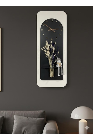 Açelya Ahşap Pilli Ledli İskandinav Tarzı Salon Duvar Rafı Modern Çiçeklik 40x100 Cm Paris Grisi - Antrasit