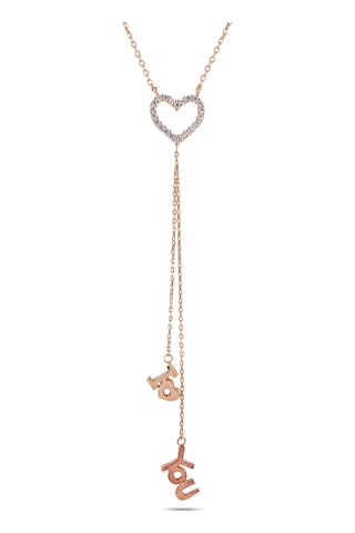 Kuyumcudukkani Zincirli"ı Love You Sallantılı"kolye-37223-r-w Rose Gold