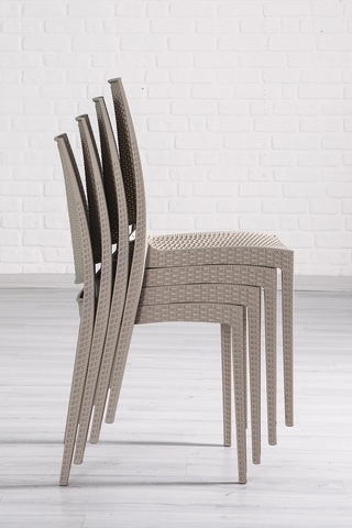 2 Adet Rattan Cappucino Sandalye / Balkon-Bahçe-Teras Bej