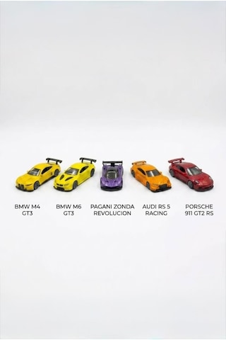 Hobbiez Lisanslı 5 Li Araba Bmw M4-bmw M6-pagani Zonda-audi Rs-porsche 911 1/64 Model Araç Seti