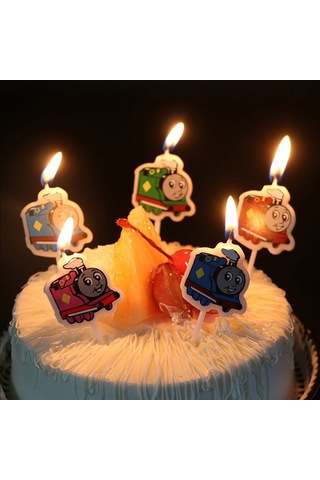 Vıp Thomas Bırthday Candle Thomas Pasta Mumu 5 Adet Thomas Doğum Günü Mumu Thomas Doğum Günü Mumları Renkli