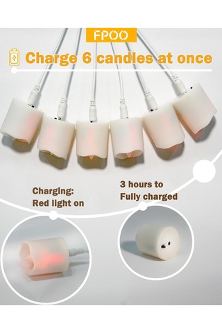 Led Çaydanlık Mumları, Usb Şarj Kablosuyla Şarj Edilebilir, 6 Adet Uzaktan Kumandalı Adak Mumu, Alevsiz Titreyen Sıcak Beyaz Mumlar, Cadılar Bayramı, Balkabağı Işığı, Noel Dekorasyonu İçin Diğer