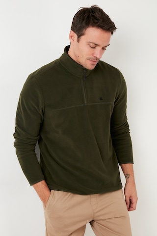 Buratti Slim Fit Anti-Pilling Tüylenme Yapmayan Bato Yaka Şardonlu 2'Li Paket Erkek Polar 5906001S2 Haki-Haki