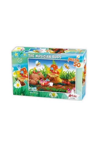 Star Puzzle 50 Parça Müzisyen Böcekler Çocuk Puzzle 1 Adet