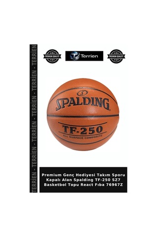 Premium Genç Hediyesi Takım Sporu Kapalı Alan Spalding Tf-250 Sz7 Basketbol Topu React Fıba 76967z