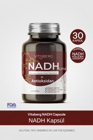 Vitaberg Nadh Antioksidan+ Pqq, Koenzim Q10, Resveratrol, Kolajen Tip Iı