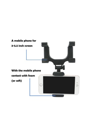 Besthome1 Arac Geri Görüs Telefon Tutucu, Navigasyon Uygun Siyah Abs Malzeme Kolay Kurulumlu Tutucu Diğer