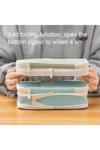 Willowhaven Macaron Kırtasiye Kutusu, Çift Katmanlı, Koyu Mavi, Geri Çekilebilir, Büyük Kapasiteli Kalem Kutusu Koyu Mavi