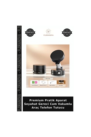 Premium Pratik Aparat Seyahat Gereci Cam Vakumlu Araç Telefon Tutucu