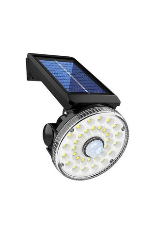 Moly 32 Led Güneş Enerjili Duvar Lambası, Ip65 Su Geçirmez, 3 Aydınlatma Modu, İnsan Algılama, Bahçe/ev Kullanım İçin Siyah Siyah