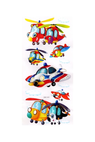 Duvar Sticker Kabartmalı 3 Boyutlu Sticker, 3d Duvar Stiker Xmc001 55x25 Cm - Helikopter