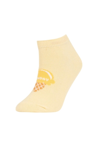 DeFacto   Kız Çocuk 7'li Pamuklu Gün Detaylı Patik Çorap X1885A6NSKR1