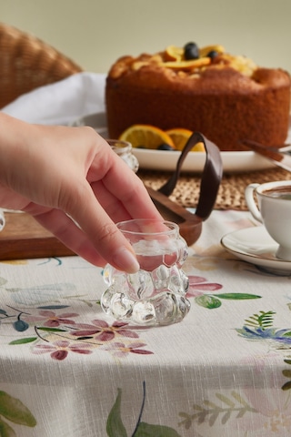 Karaca Bubble 6'lı Cam Kahve Yanı Bardağı 90 Ml Şeffaf