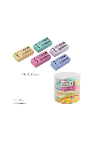 Ark Silgi Pastel Renkler Karışık Renk 20 Adet Ark Silgi Pastel Renkler Karışık Renk 20 Adet