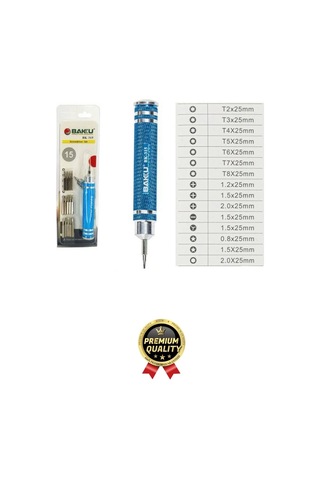 Profesyonel Seri Dayanıklı Yüksek Kalite Ergonomik Hassas Tamir Taşınabilir 15 Uçlu Tornavida Seti