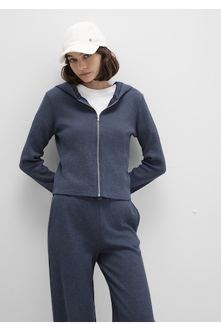 Mavi - Fermuarlı Dokulu Lacivert Sweatshirt 1613383-32184 Lacivert