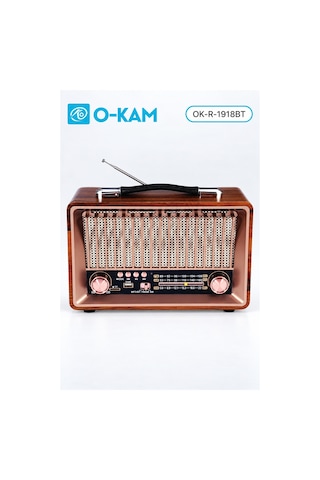 O-kam Ok-1918bt Bluetooth Şarjlı Retro Radyo Fm/am/sw Usb/tf
