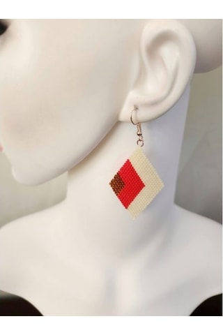 Harmel Jewelry Miyuki Üç Renk Küpe Çok Renkli