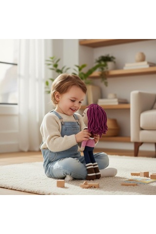 Amigurumi Oyuncak Bebek Çocuklar İçin Oyun Arkadaşı Çok Renkli