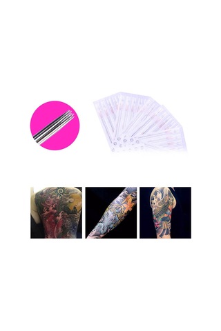50pcs Mürekkep Fincanları İçin Profesyonel Tek Kullanımlık Steril Dövme İğneleri İpuçları Kitleri 7rs