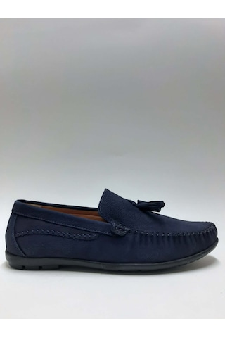 Marutti Hakiki Deri Nubuk Püsküllü Loafer Hafif Rahat Esnek Lacivert Yazlık Erkek Ayakkabı C-83486178mrttlfr Lacivert Nubuk