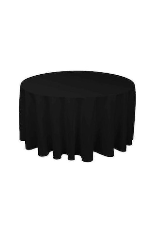 Düğün Partisi İçin Beyaz, Siyah, Kırmızı, Mavi, Altın, Çap 300 Cm, Gümüş Polyester Yuvarlak Masa Örtüsü Diğer