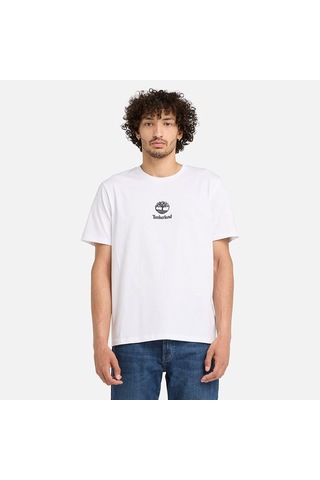 Timberland Print Stack Logo Short Sleeve Tee Erkek Tişört Tb0a6wwt1001 Beyaz