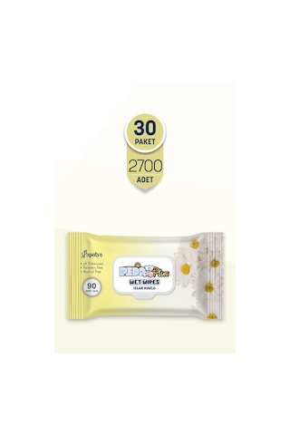 Pedo Papatya Kokulu Islak Mendil 90'lı 30 Paket