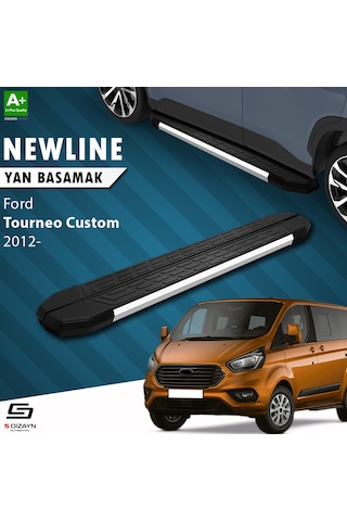 S-dizayn Ford Tourneo Custom Uzun Şase Newline Krom Yan Basamak 2