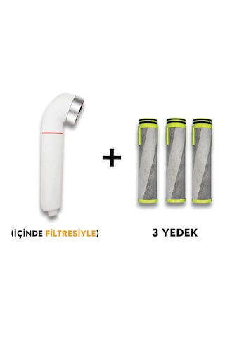 Pure Swan Duş Başlığı Ve 3 Yedek Filtre Beyaz